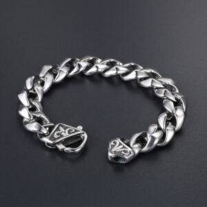 Gothic Style Snake Pattern Indirect Retro Titanium Steel Bracelet Men's and Women's Cruckle Cast Bracelet Inside Black Glossy