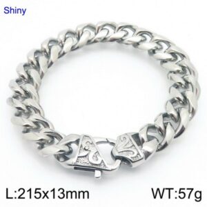 Gothic Style Snake Pattern Indirect Retro Titanium Steel Bracelet Men's and Women's Cruckle Cast Bracelet Full Silver Glossy