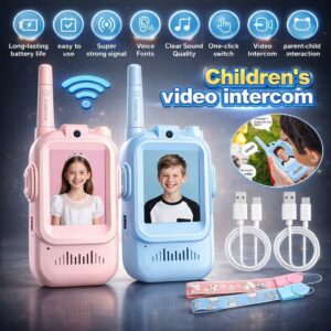 2Pcs Rechargeable Kids Video Walkie Talkie