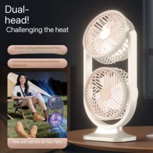 Dual Head High Speed Fan With Light