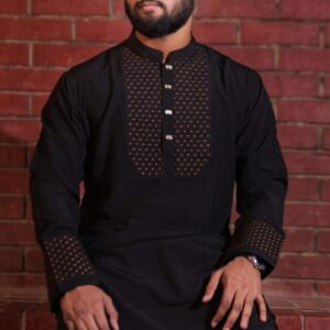 🔹মোস্ট ট্রেন্ডি গর্জিয়াস এমব্রয়ডারি লেকড়া স্টিজ ফেব্রিক্স পাঞ্জাবি। - XL