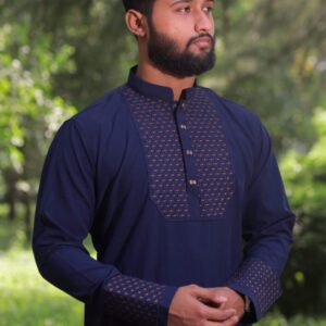 🔹মোস্ট ট্রেন্ডি গর্জিয়াস এমব্রয়ডারি লেকড়া স্টিজ ফেব্রিক্স পাঞ্জাবি। - M