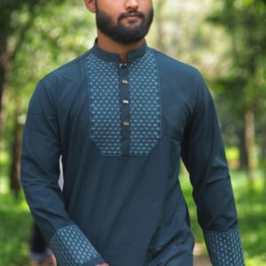 🔹মোস্ট ট্রেন্ডি গর্জিয়াস এমব্রয়ডারি লেকড়া স্টিজ ফেব্রিক্স পাঞ্জাবি। (Copy) - L